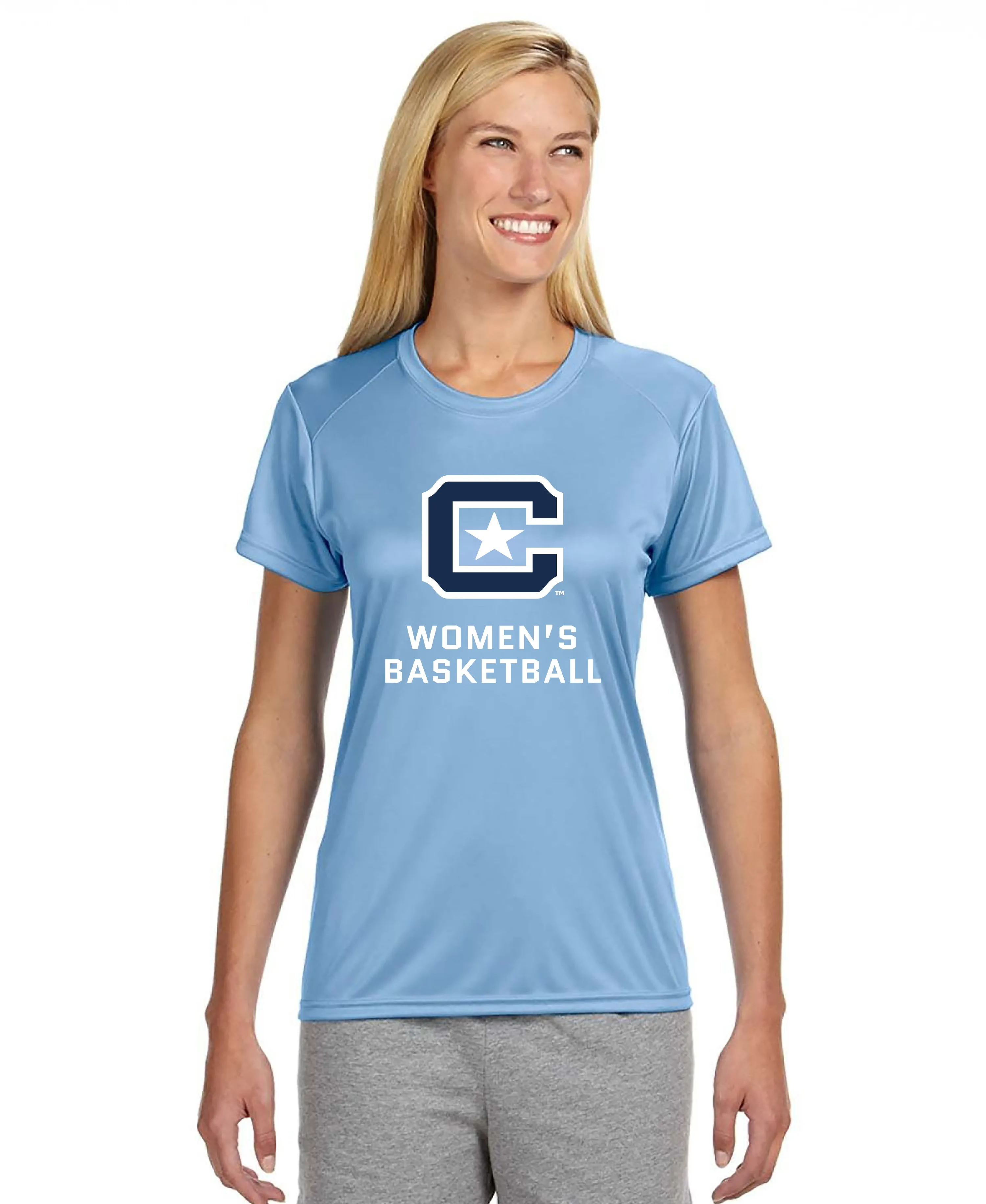 The Citadel C, Club Sports - Women's Basketball, A4 Ladies' Cooling Performance T-Shirt