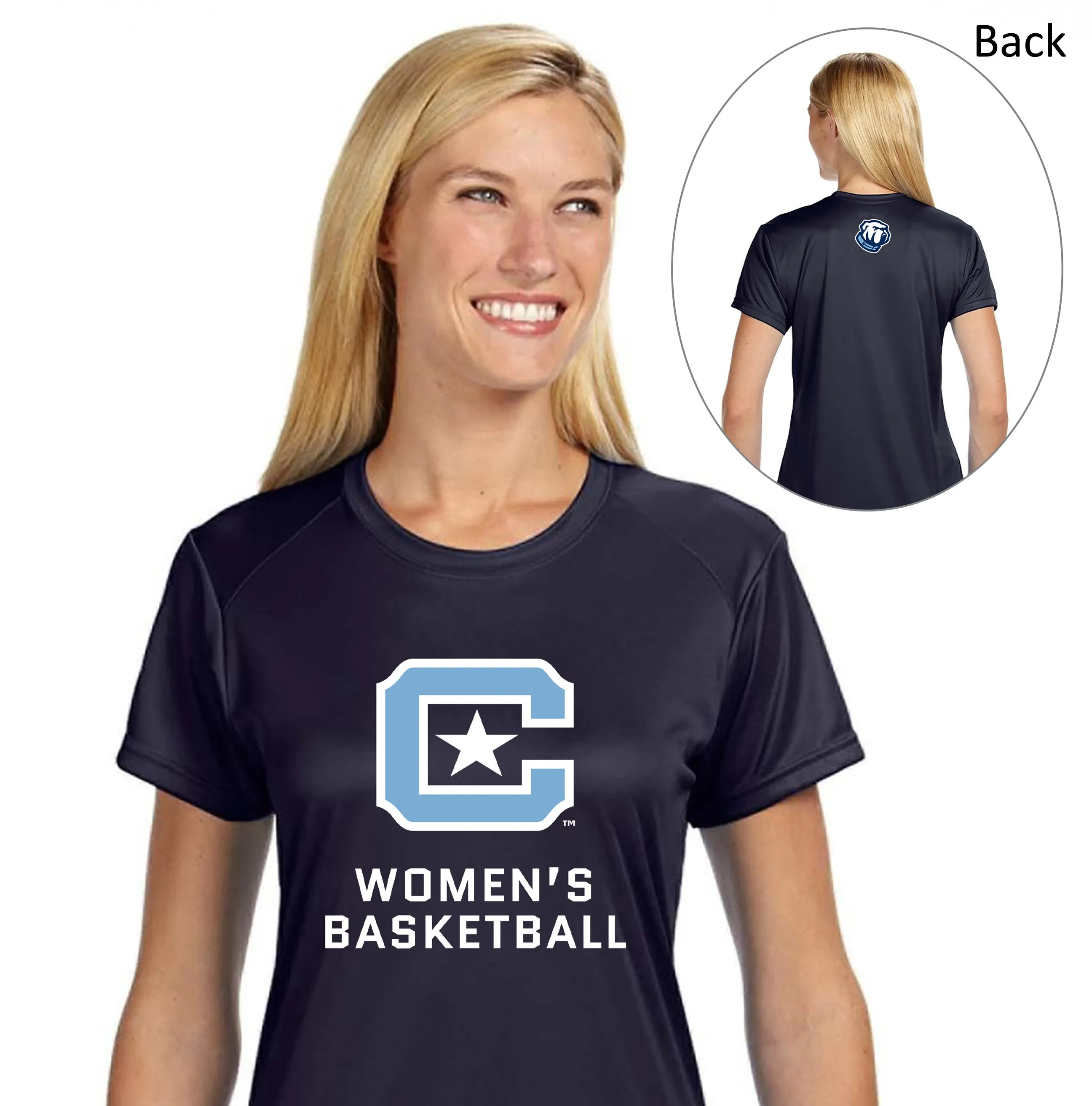 The Citadel C, Club Sports - Women's Basketball, A4 Ladies' Cooling Performance T-Shirt