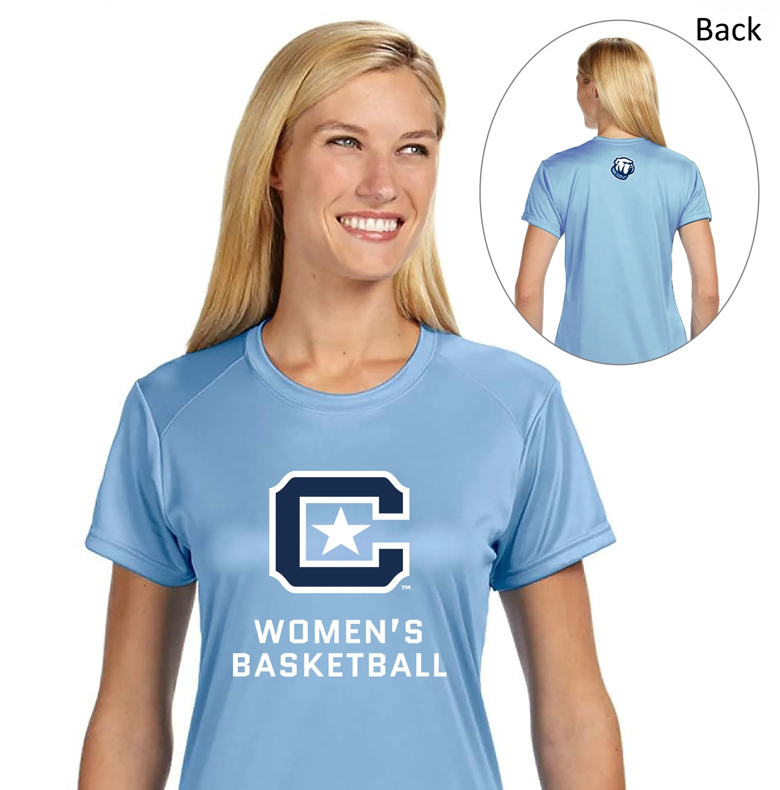 The Citadel C, Club Sports - Women's Basketball, A4 Ladies' Cooling Performance T-Shirt