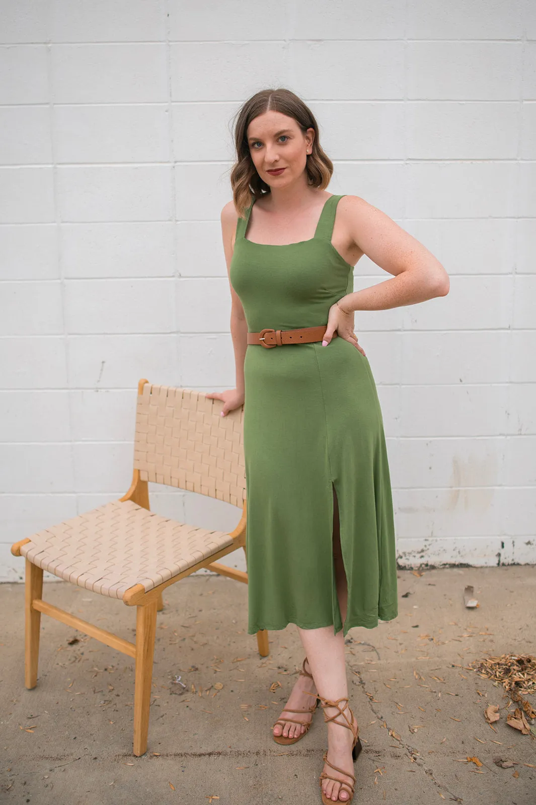 The Marianna Sleeveless Dress - Olive