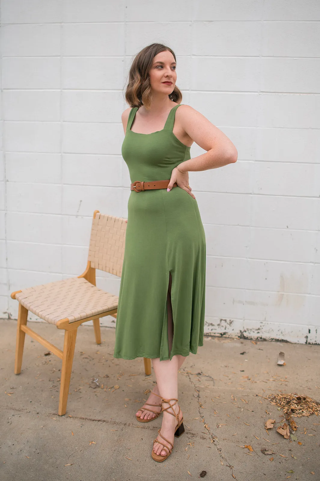 The Marianna Sleeveless Dress - Olive