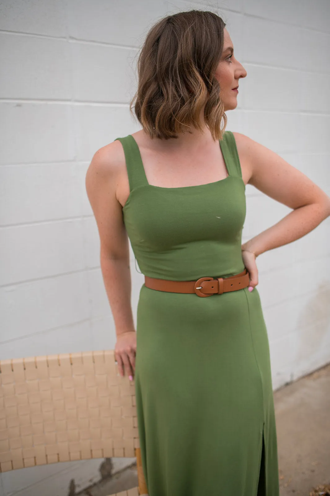 The Marianna Sleeveless Dress - Olive