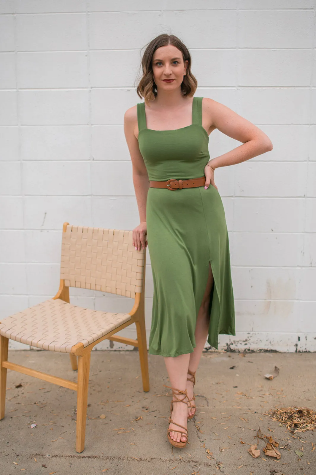 The Marianna Sleeveless Dress - Olive