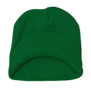 TopHeadwear Cuffless Jeep Visor Winter Beanie - Kelly Green