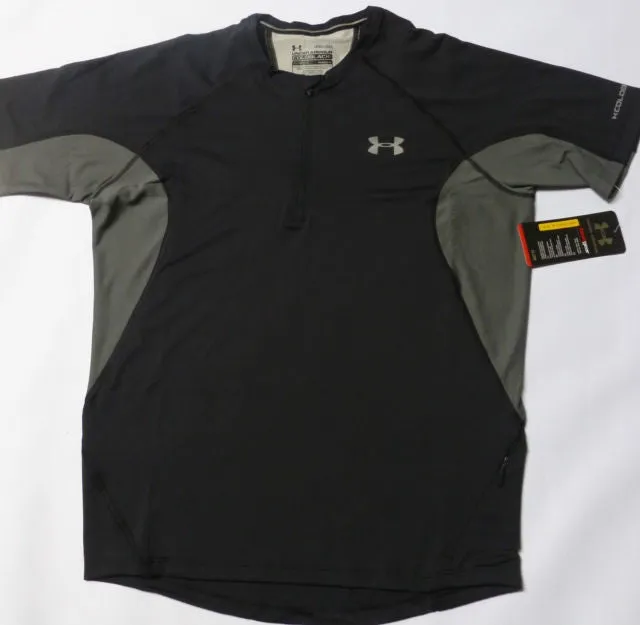 UNDER ARMOUR COLDBLACK RUN HEATGEAR S/S RUNNING TEE-BLACK/GREY