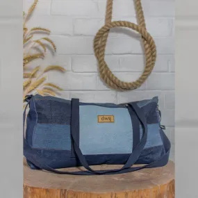 Upcycled Denim Duffle Travel Gym Bag