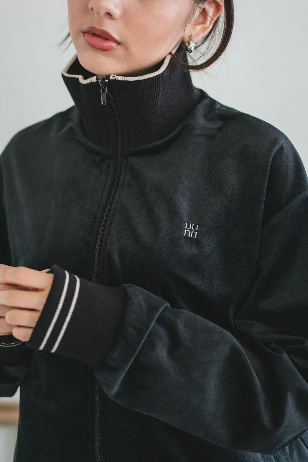 velour short track jacket