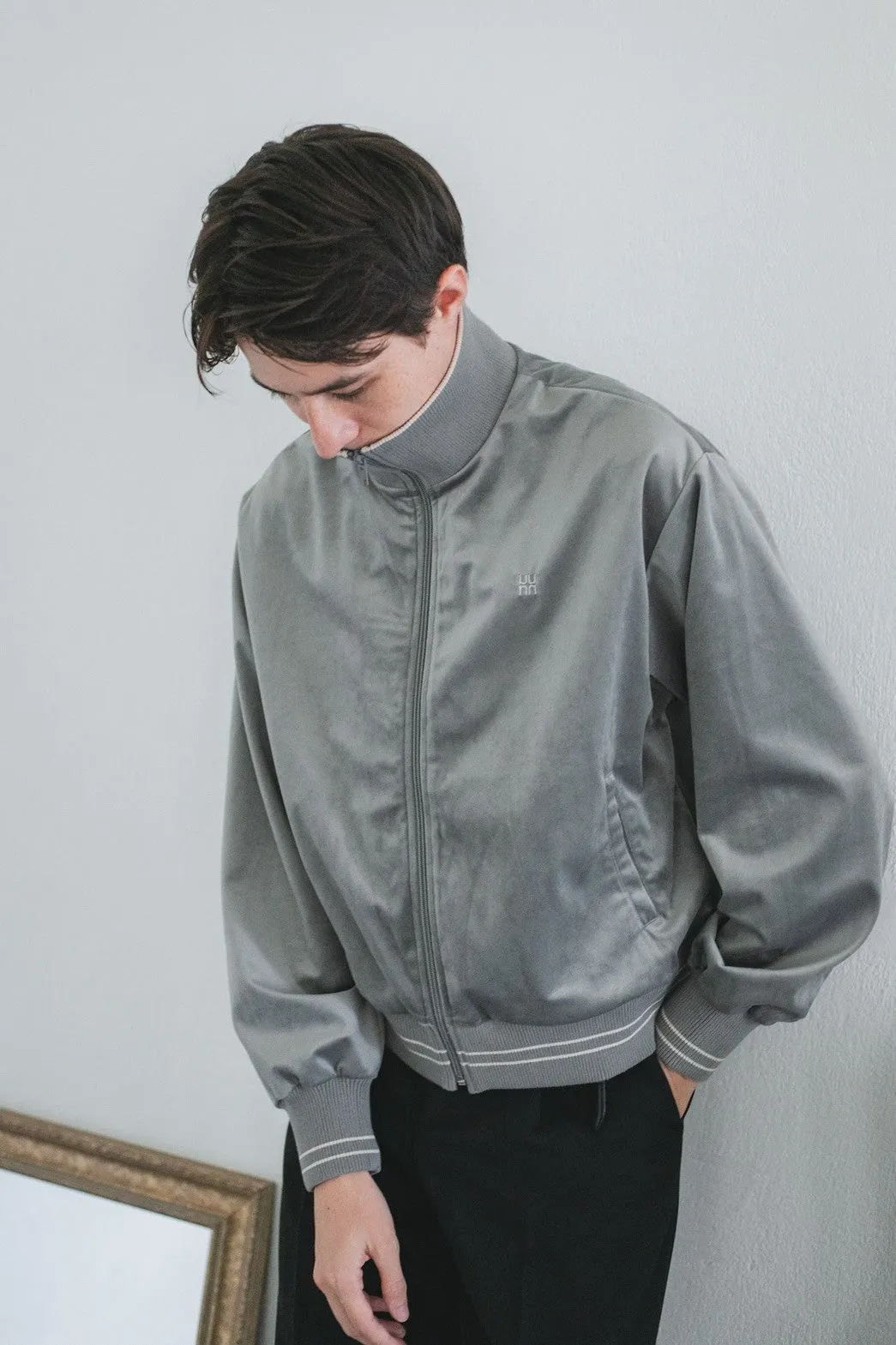 velour short track jacket