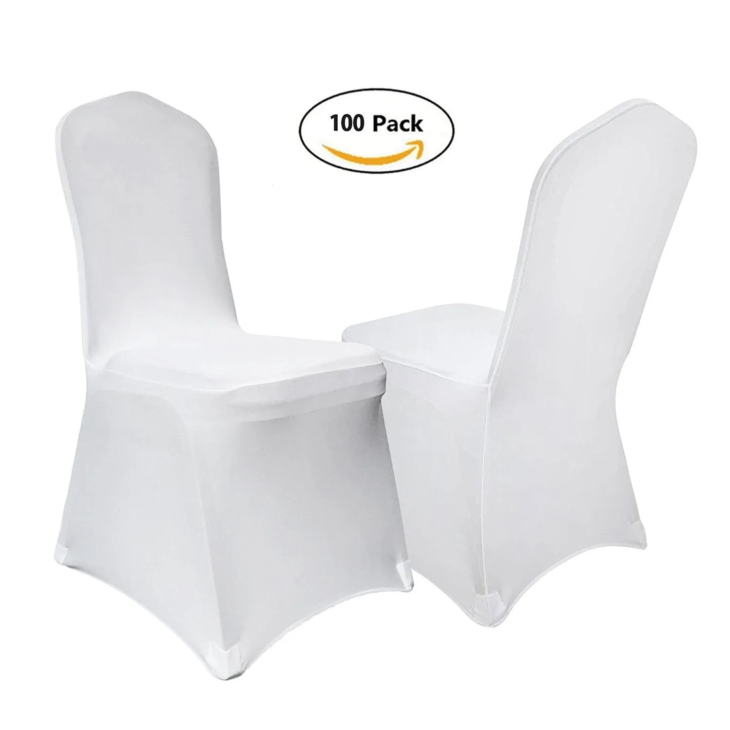 VEVOR Set of 100pcs White Color Polyester Spandex Banquet Dining Chair Covers for Wedding or Party Use (100PCS white)