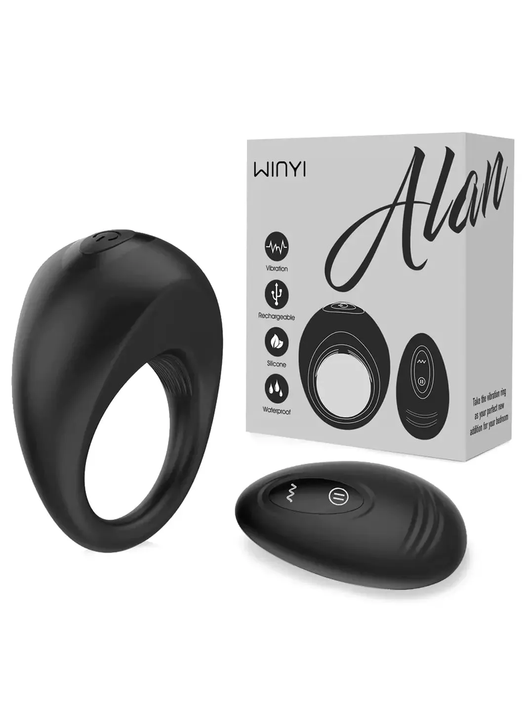 Winyi Alan Remote Control Vibrating Cock Ring