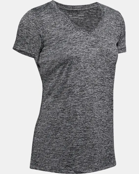 Women's Tech Twist V-Neck - Black/Metallic Silver