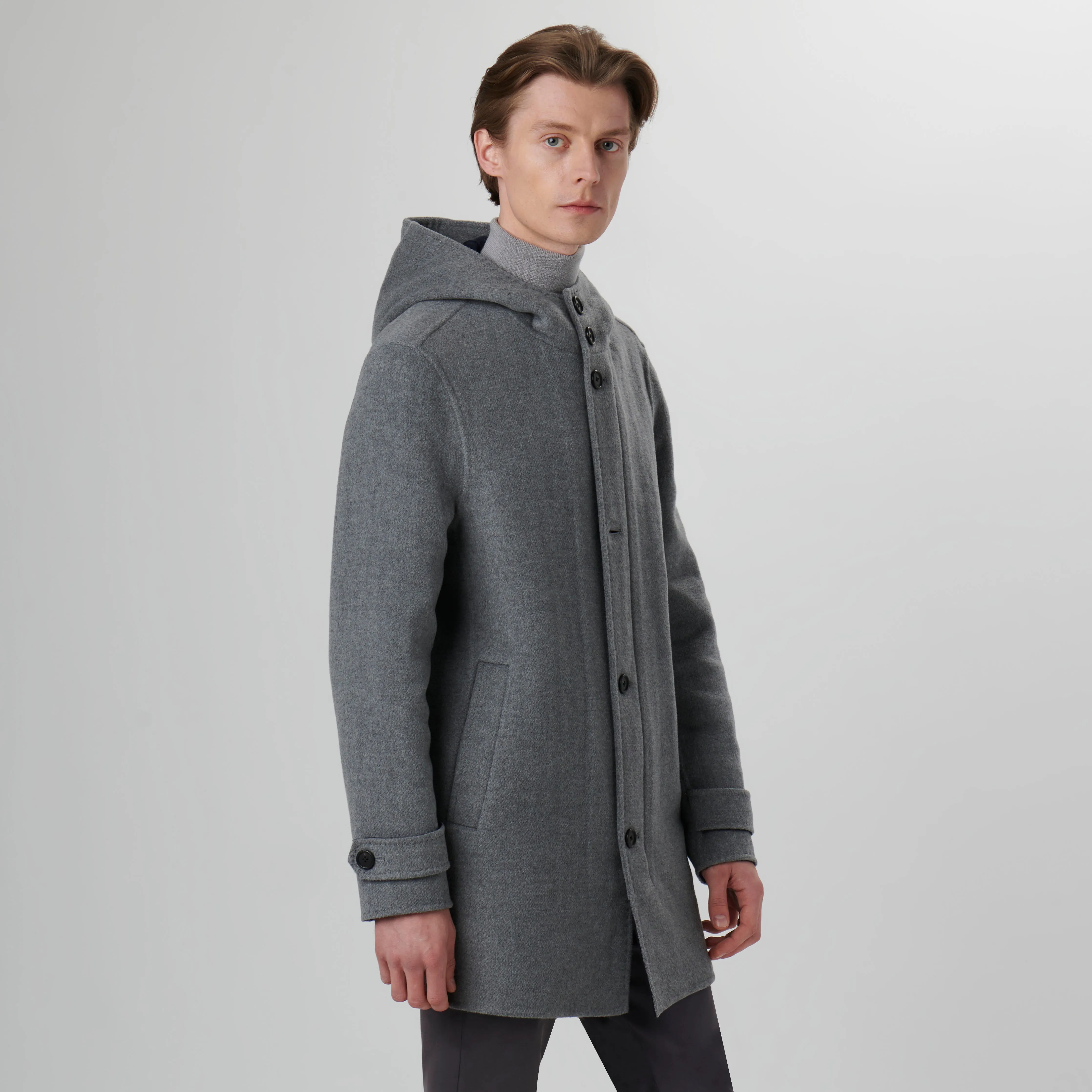 Wool Car Coat with Hood